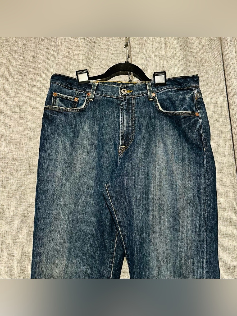 Lucky Brand Dark Indigo Jeans with Yellow Stitching - Picture 4 of 5